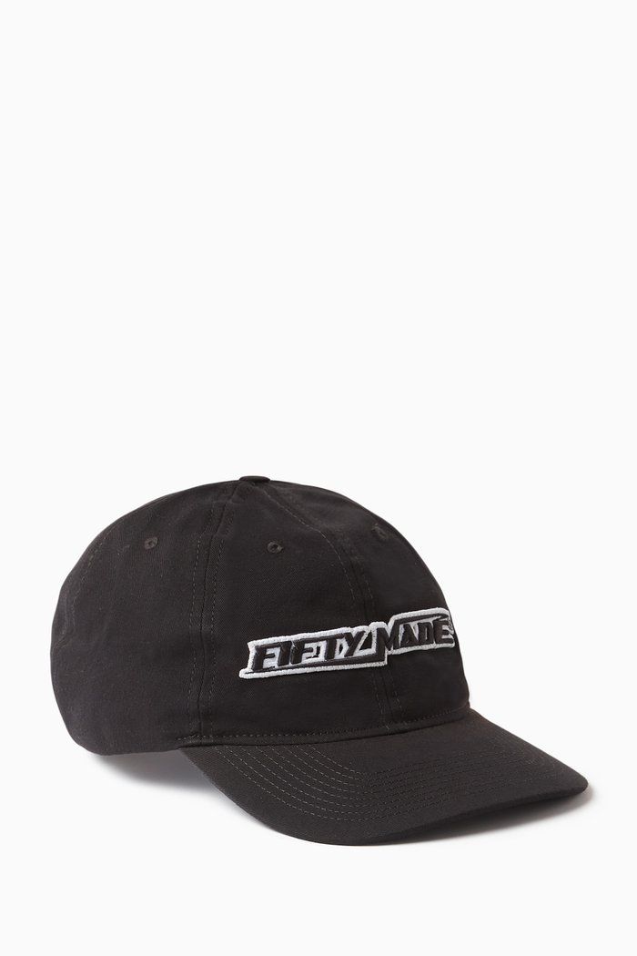 Logo Baseball Cap in Organic Cotton, Black
