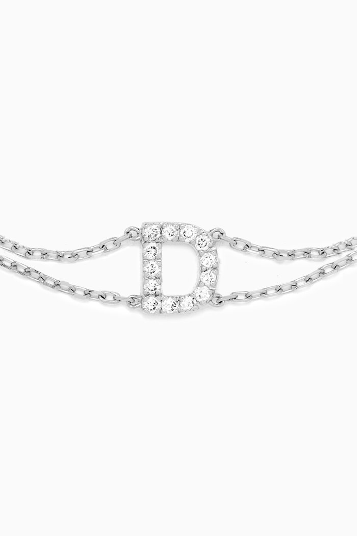 

Letter "D" Diamond Bracelet in 18kt White Gold, Neutral