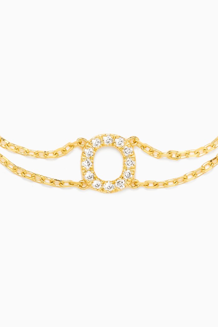 

Letter "O" Diamond Bracelet in 18kt Gold, White