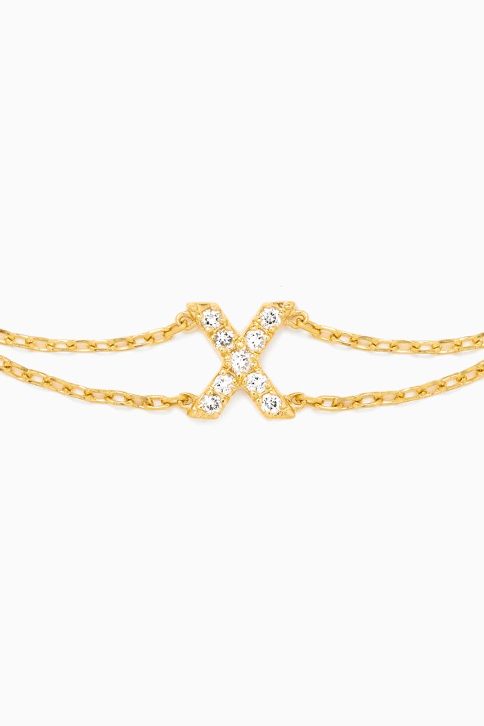 

Letter "X" Diamond Bracelet in 18kt Gold, Neutral
