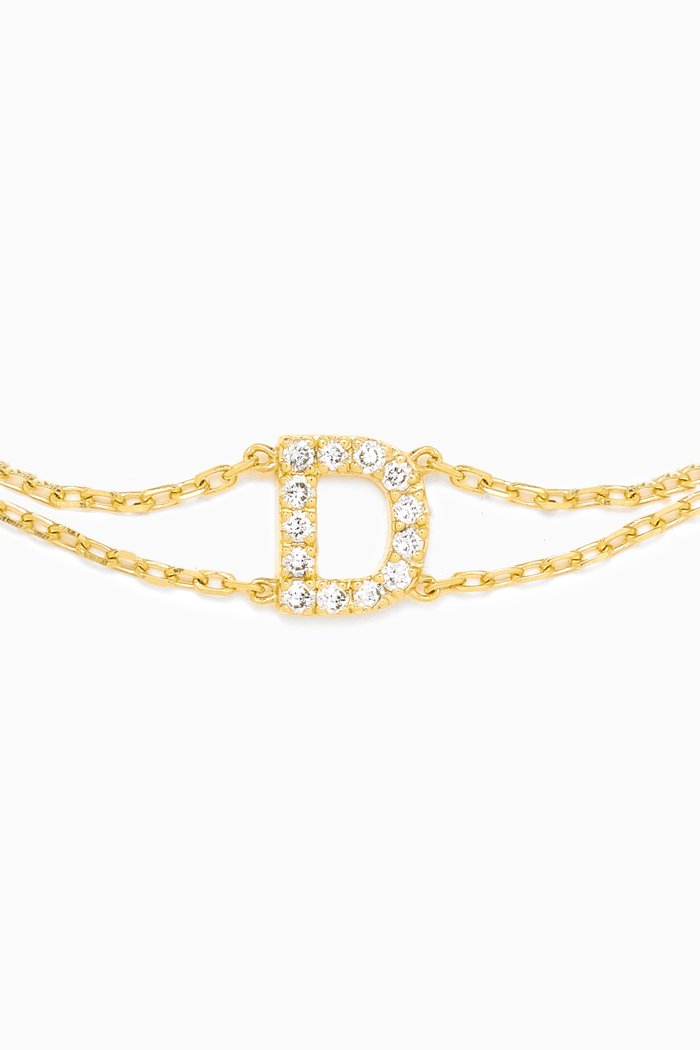 

Letter "D" Diamond Bracelet in 18kt Gold, Neutral