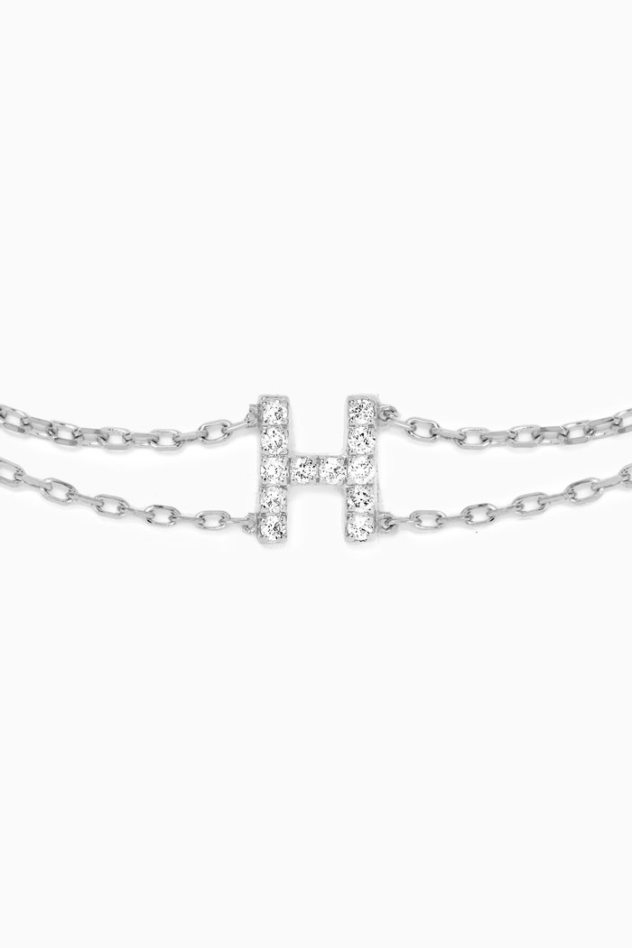 

Letter "H" Diamond Bracelet in 18kt White Gold