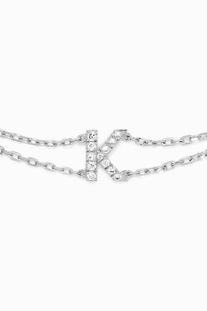 

Letter "K" Diamond Bracelet in 18kt White Gold, Neutral