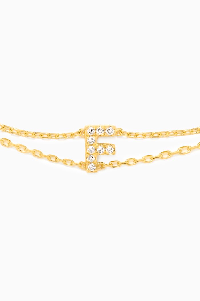 

Letter "F" Diamond Bracelet in 18kt Gold, Neutral