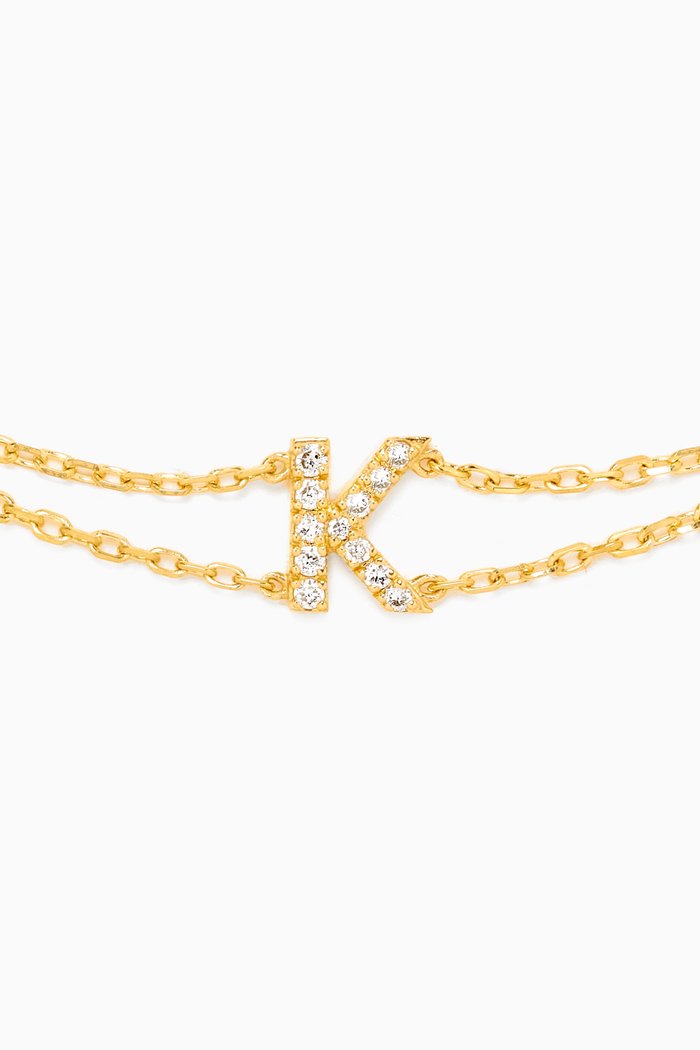 

Letter "K" Diamond Bracelet in 18kt Gold, White