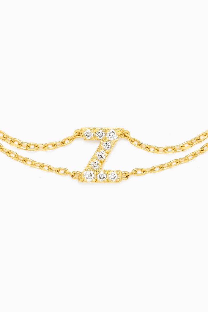 

Letter "Z" Diamond Bracelet in 18kt Gold, White