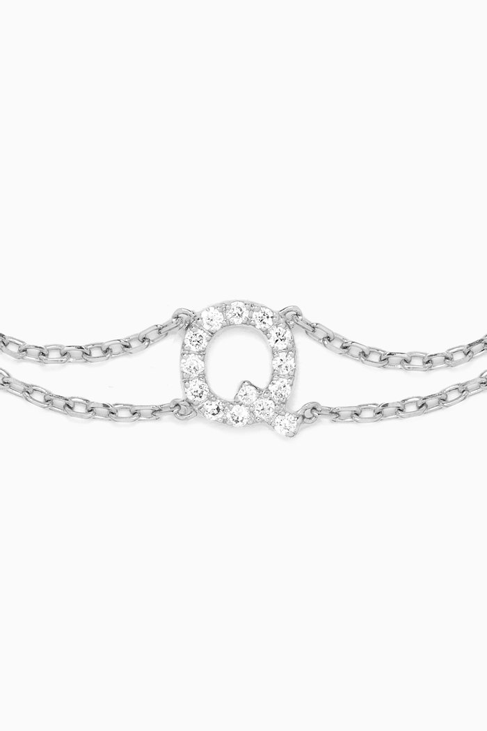 

Letter "Q" Diamond Bracelet in 18kt White Gold, Neutral