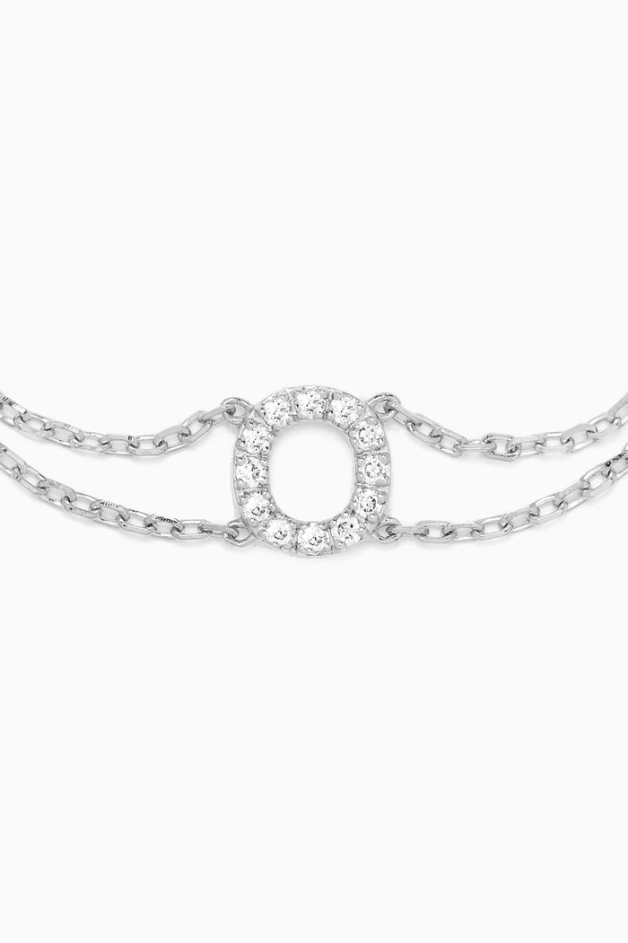 

Letter "O" Diamond Bracelet in 18kt White Gold