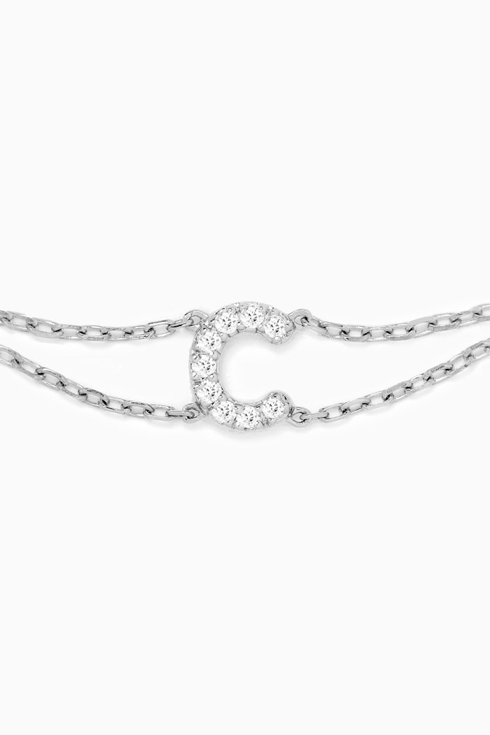 

Letter "C" Diamond Bracelet in 18kt White Gold