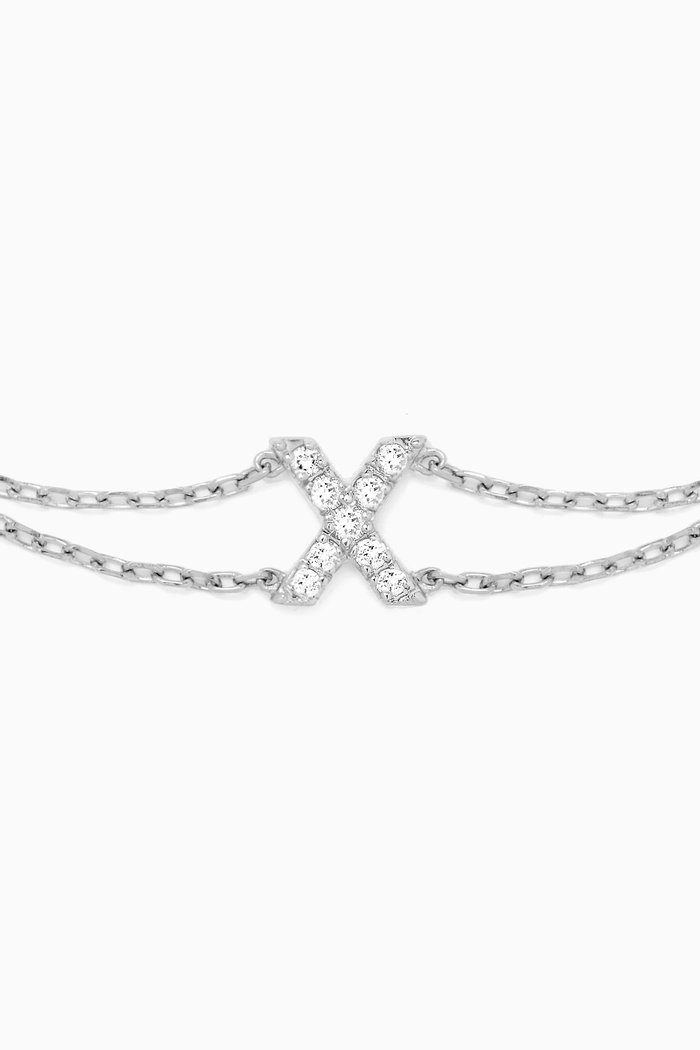 

Letter "X" Diamond Bracelet in 18kt White Gold