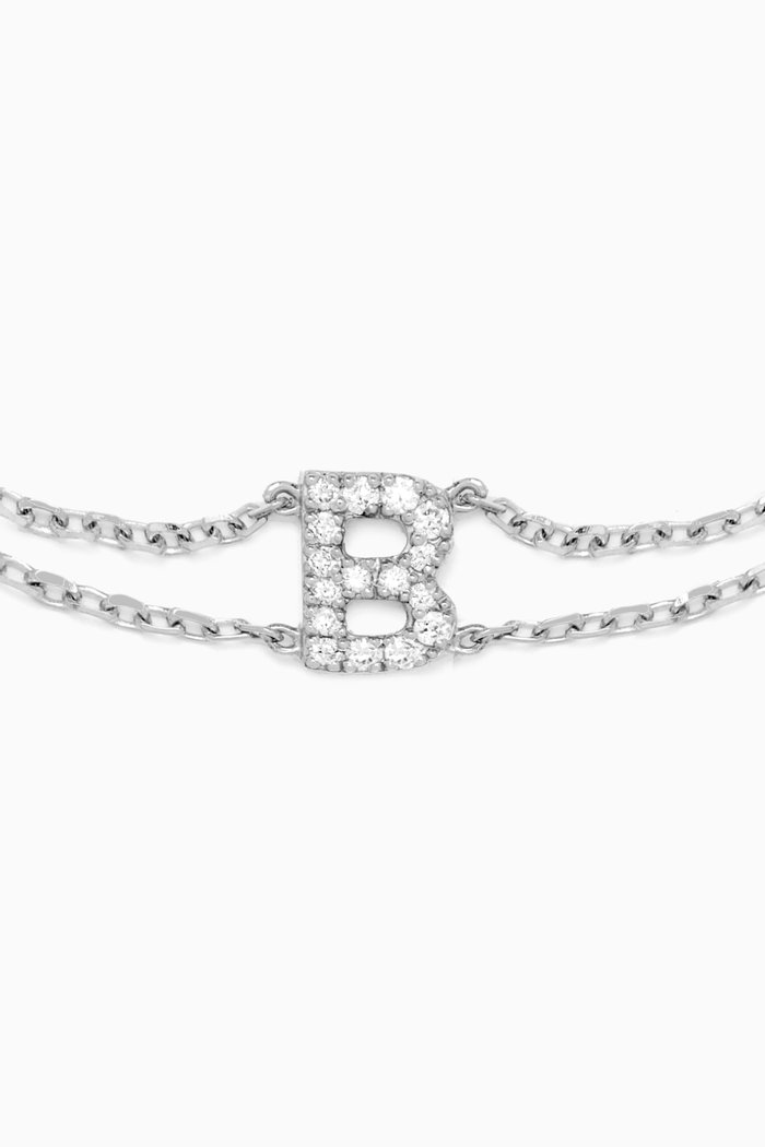

Letter "B" Diamond Bracelet in 18kt White Gold, Neutral