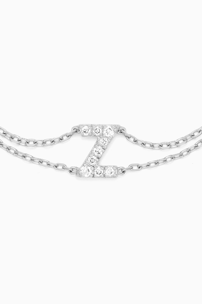 

Letter "Z" Diamond Bracelet in 18kt White Gold, Neutral