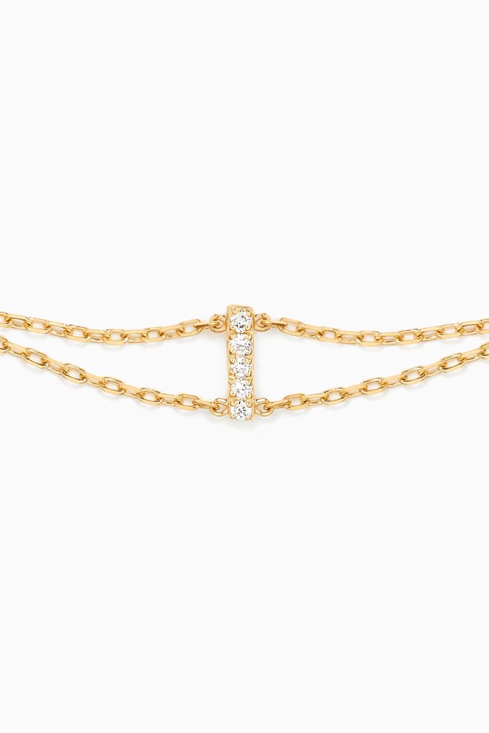 

Letter "I" Diamond Bracelet in 18kt Gold, White