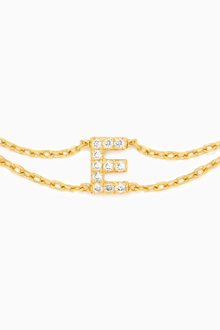 

Letter "E" Diamond Bracelet in 18kt Gold, Neutral