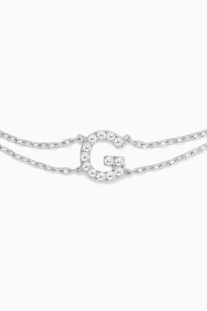 

Letter "G" Diamond Bracelet in 18kt White Gold