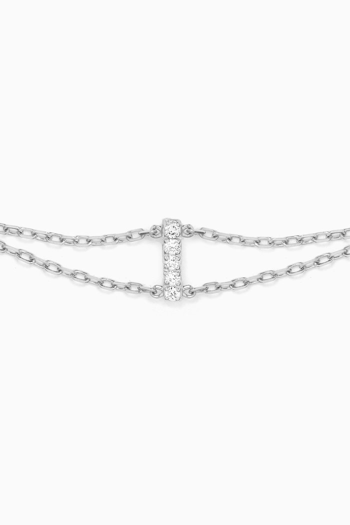 

Letter "I" Diamond Bracelet in 18kt White Gold, Neutral