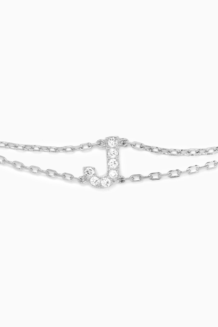 

Letter "J" Diamond Bracelet in 18kt White Gold, Neutral