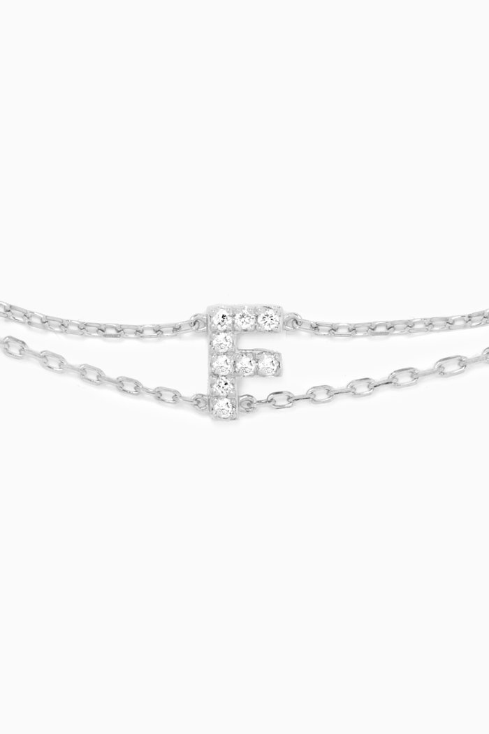 

Letter "F" Diamond Bracelet in 18kt White Gold, Neutral