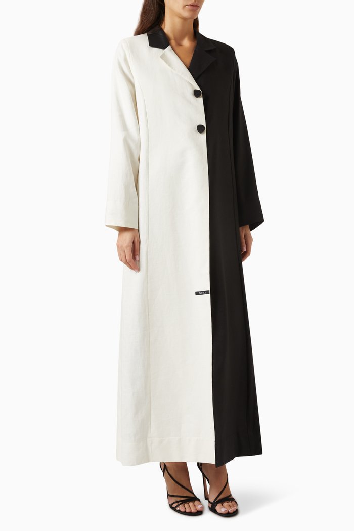 

Mono Two-tone Abaya in Jacquard, Black