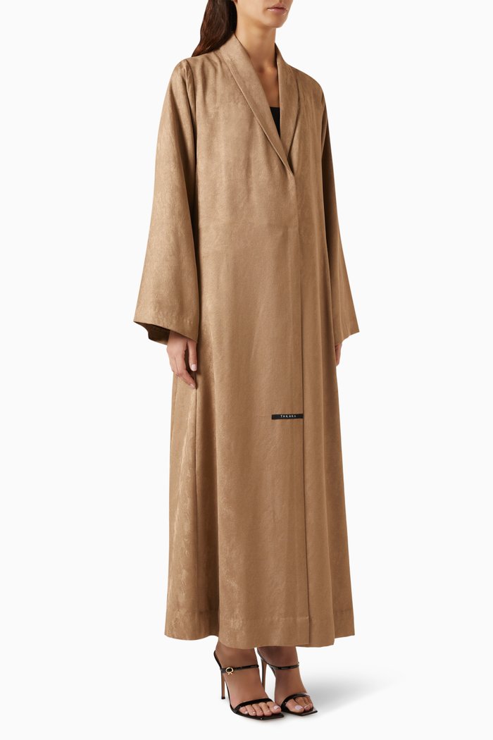 

Kohi A-line Abaya in Jacquard, Brown