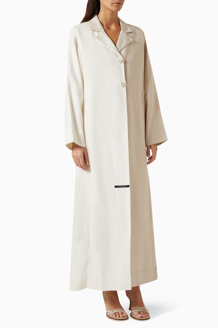 

Ivory Two-tone Abaya, White