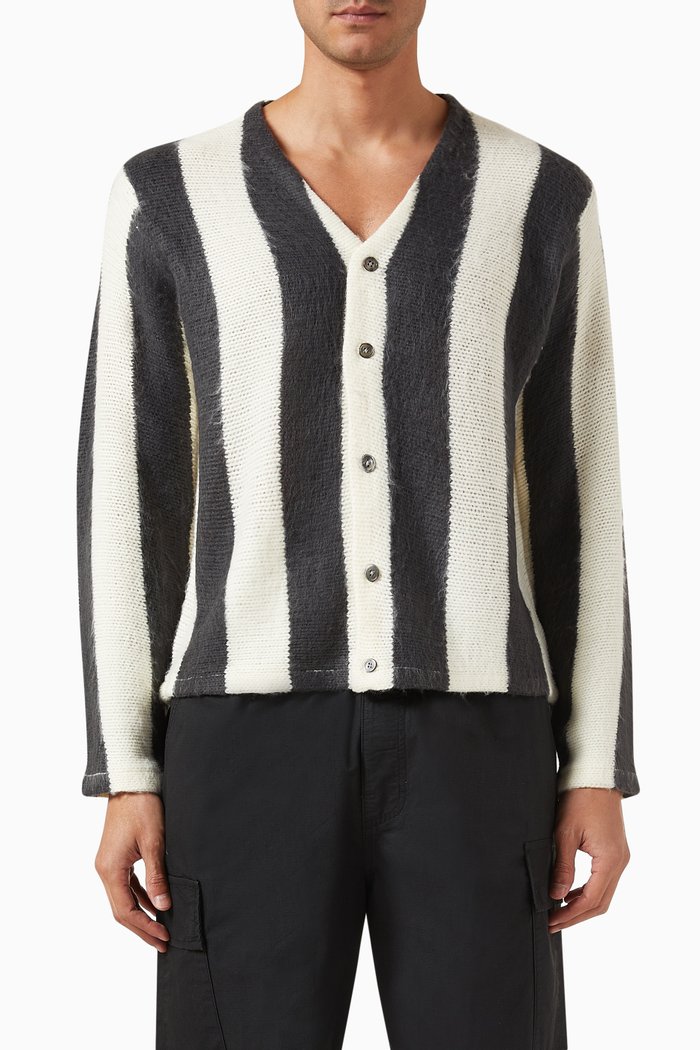 

Stripe Brushed Cardigan in Acrylic-knit, Multicolour