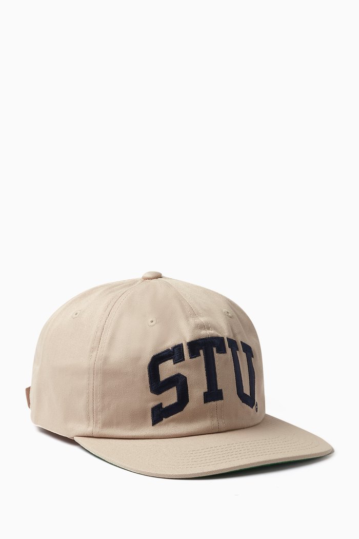 

Stu Arch Strapback Cap in Cotton-twill, Neutral