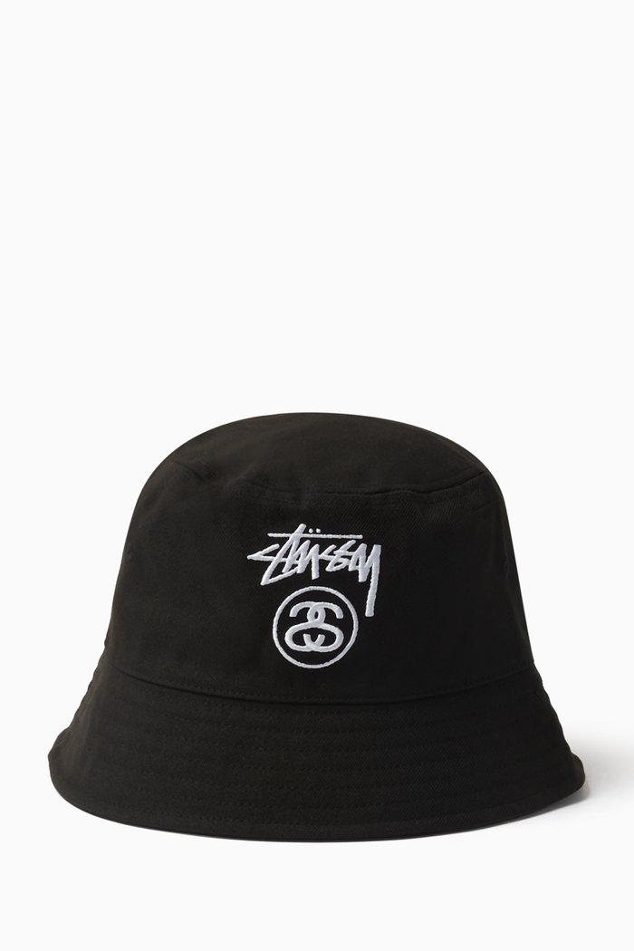 Stock Lock Deep Bucket Hat in Twill, Black