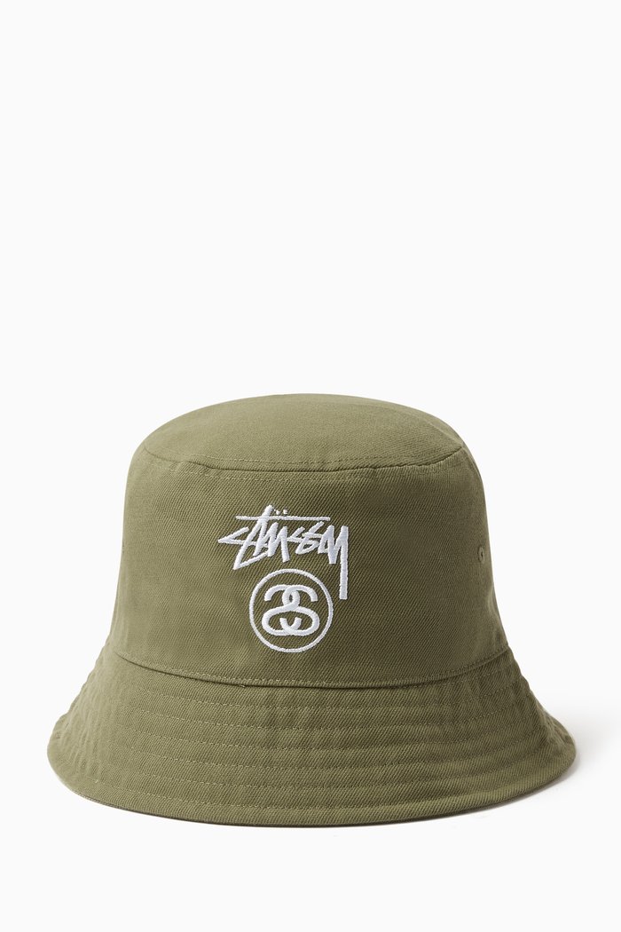 Stock Lock Deep Bucket Hat in Twill, Green