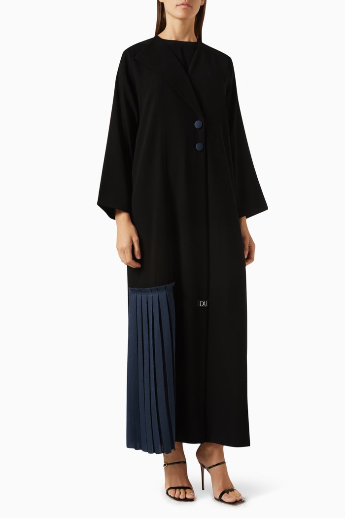 

Waliha Pleated Panel Abaya, Black