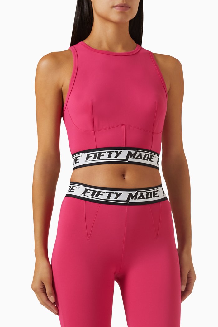 

Tape Crop Top in Tech-lycra, Pink