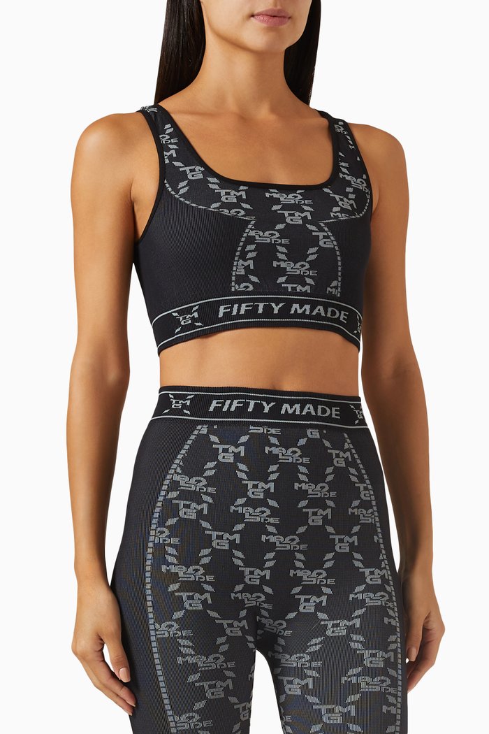 

Monogram Crop Top in Bio-Based Seamless, Black