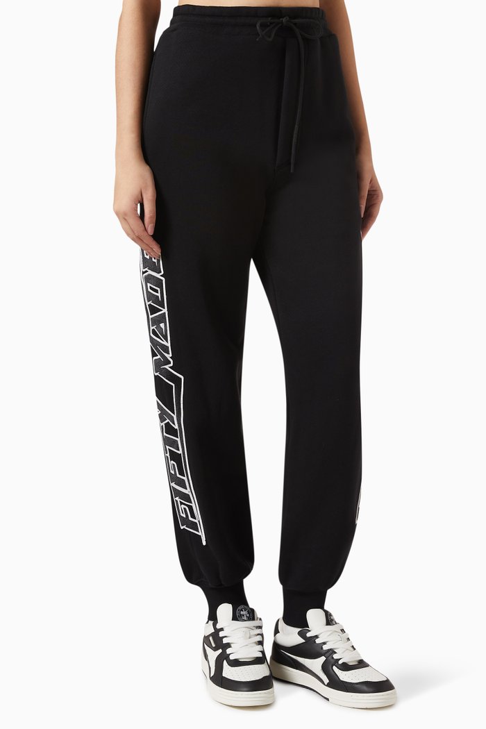 

Logo Tape Sweatpants in Organic Cotton, Black