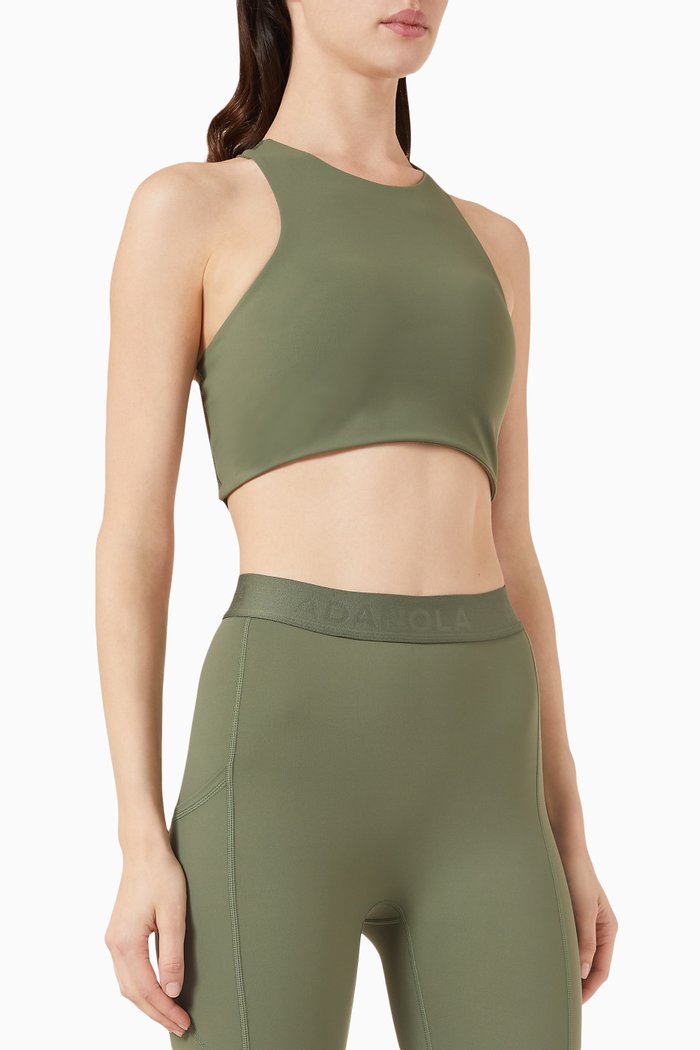 

Ultimate Logo Mesh-back Bra in Stretch-nylon, Green
