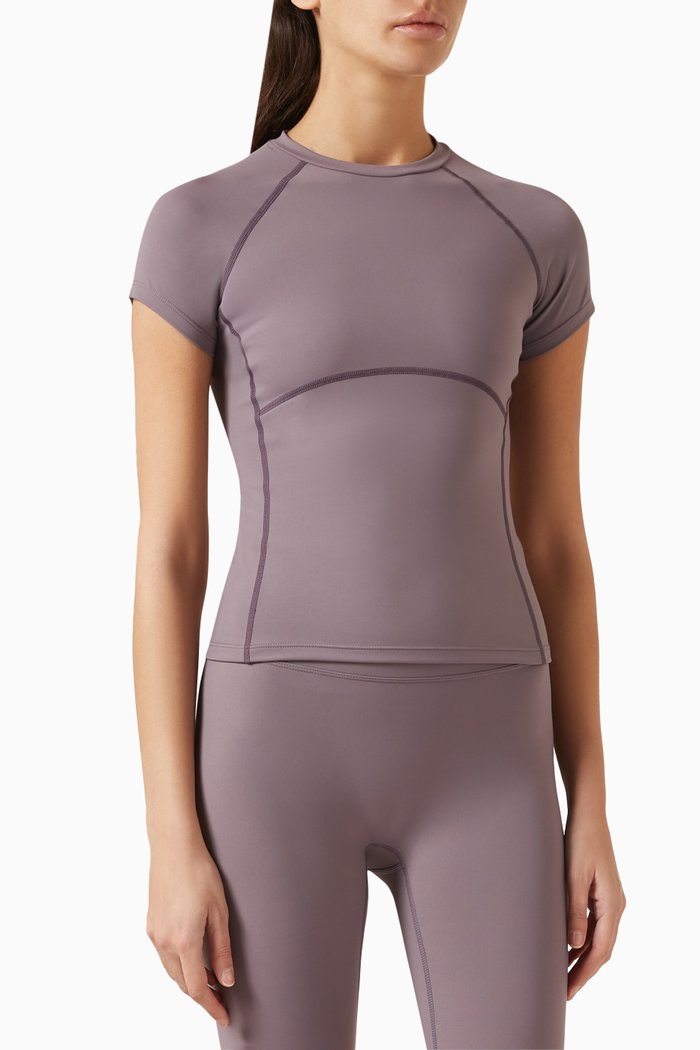 Ultimate Seam-detail Top in Stretch-nylon, Purple