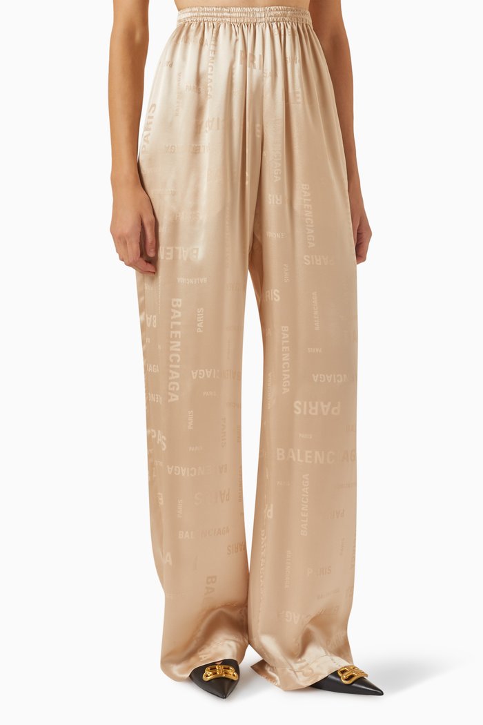 

Bal Paris All-over Logo Pants in Silk, Neutral