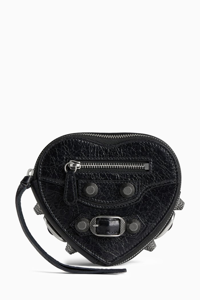 

Le Cagole Heart Jewelry Box in Arena Lambskin, Black