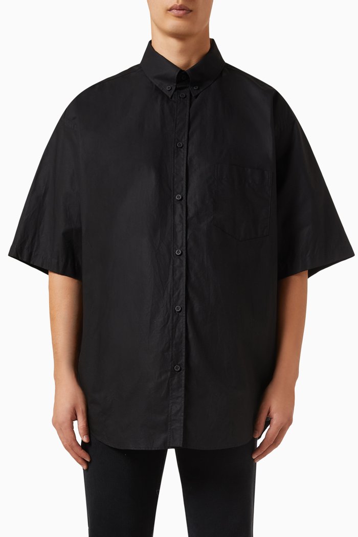 

Surfer Large Fit Shirt in Cotton-poplin, Black