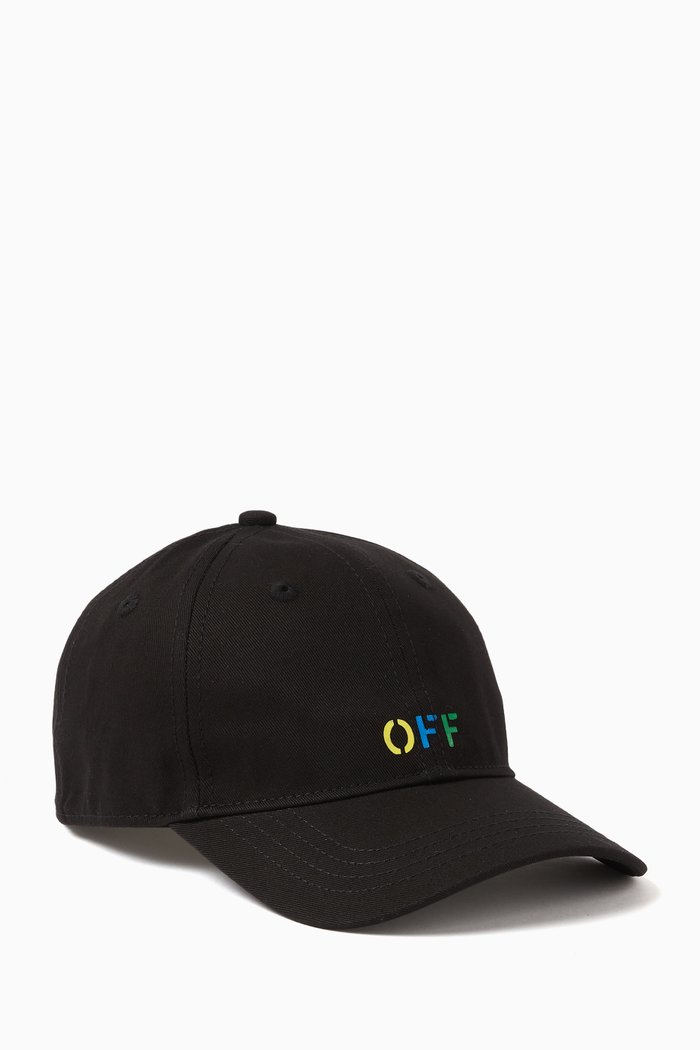 

Rainbow Baseball Cap in Cotton, Black