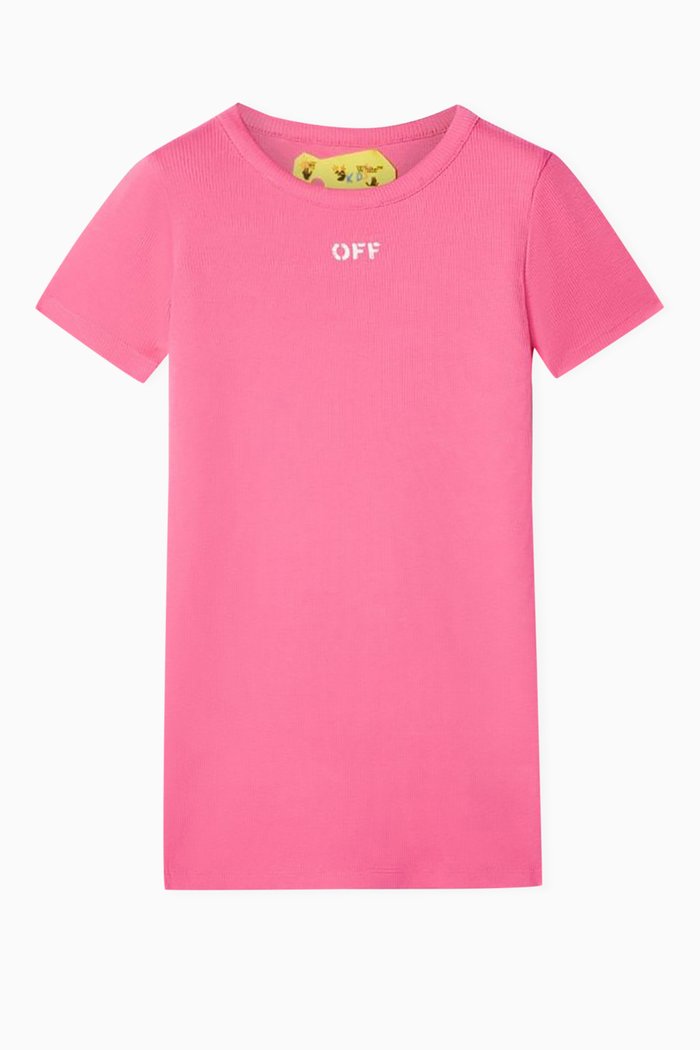 

Logo Stamp Dress in Cotton, Pink