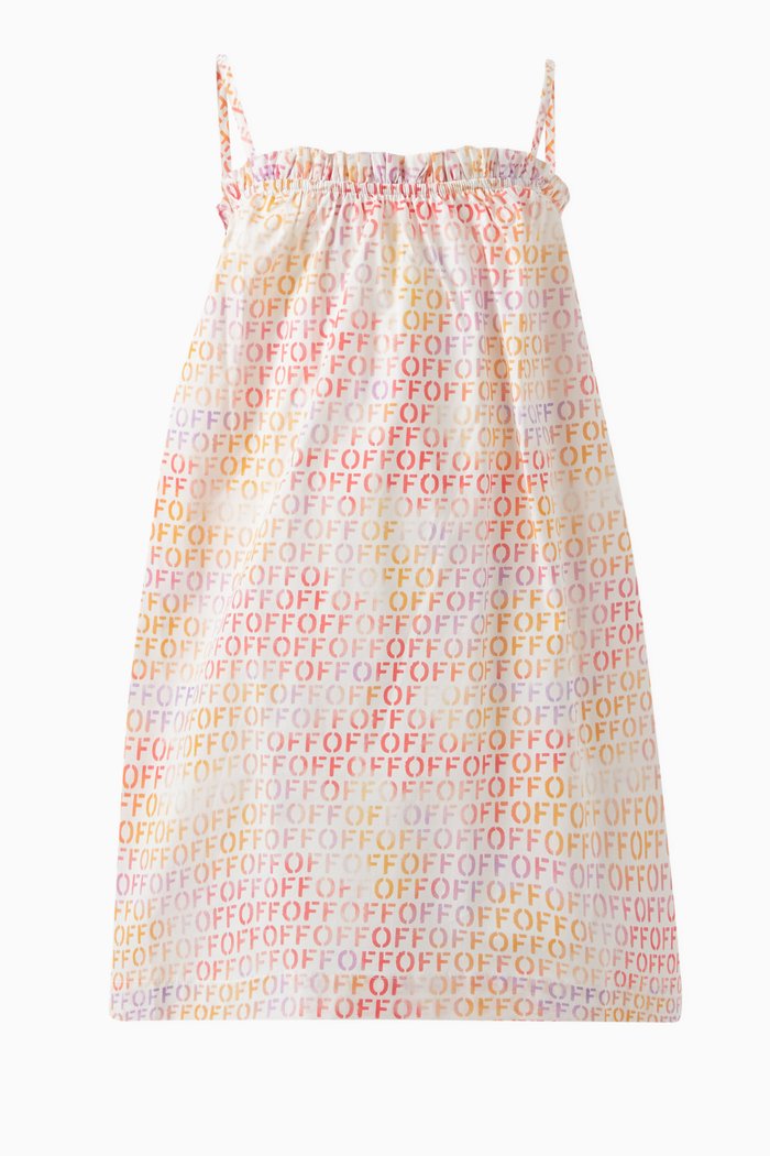 

Off Stamp Dress in Cotton, Orange