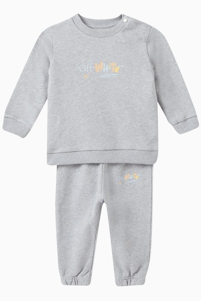 Funny Sweat-Set in Cotton, Grey