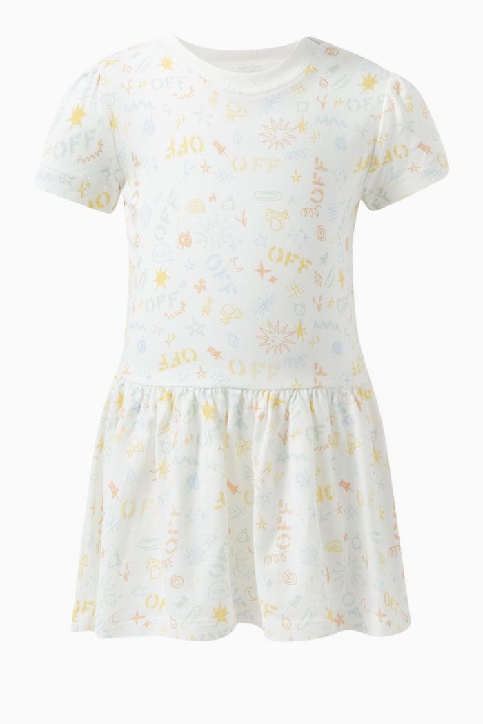 

Doodle Dress in Cotton, White