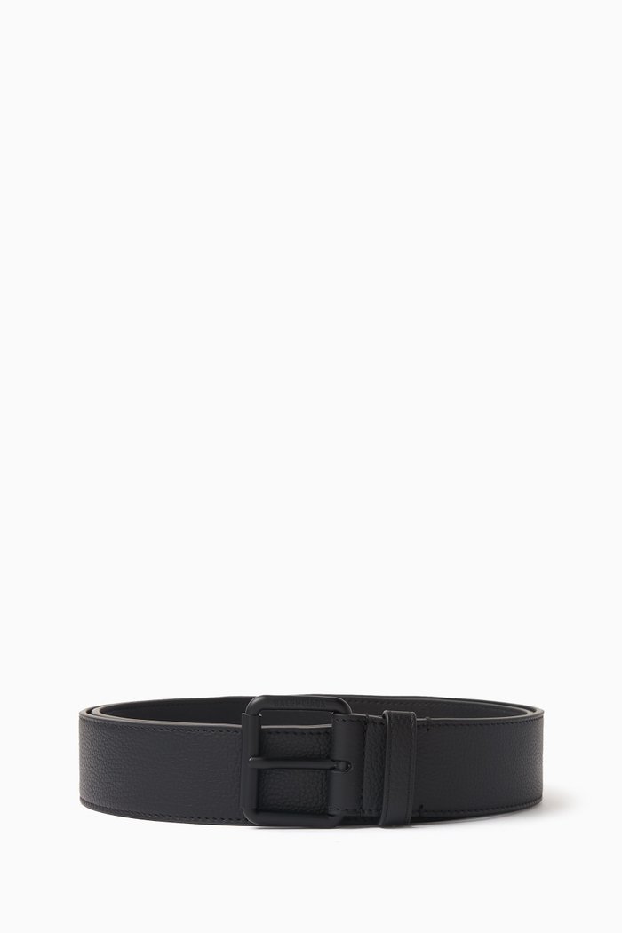 

Logo Belt in Leather, Black