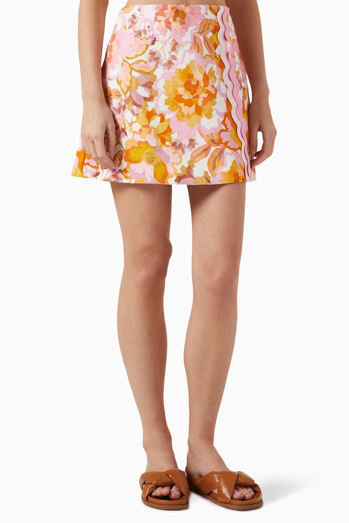 

Paiton Mini Skirt in Linen, Multicolour