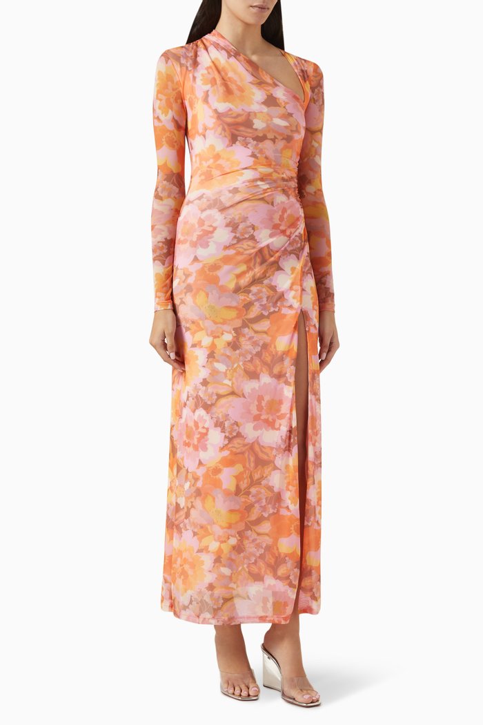 

Constance Floral-print Maxi Dress in Stretch-mesh, Multicolour