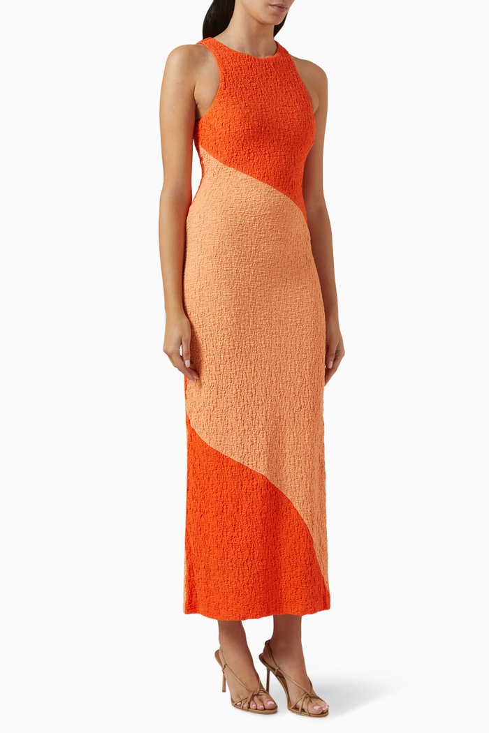 

Zayda Midi Dress in Stretch-crepe, Orange