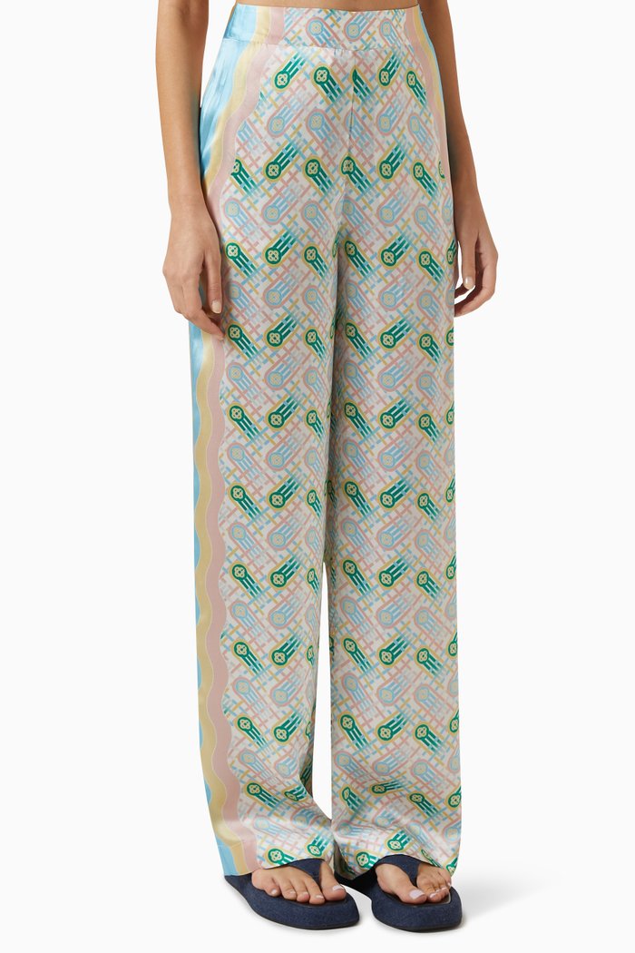 

Ping Pong-printed Pants in Silk, Multicolour