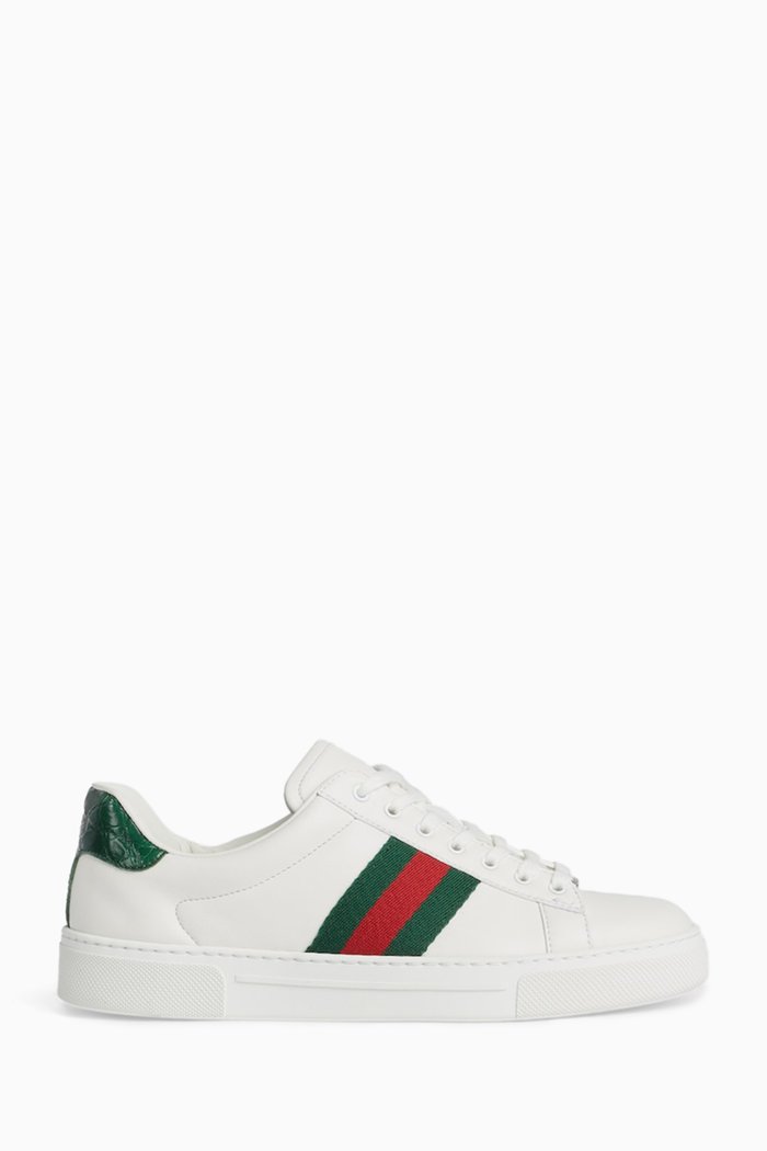

Ace Web Sneakers in Leather, White