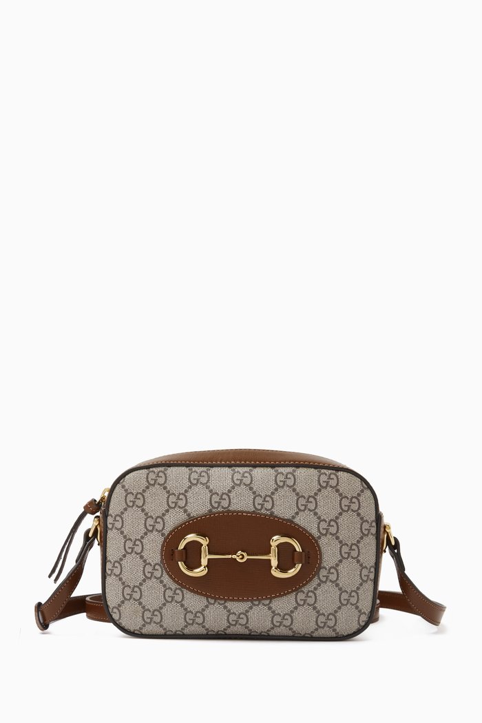 Small Horsebit 1955 Shoulder Bag in Canvas, Brown